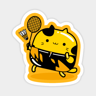 yellow cat badminton player profession Magnet