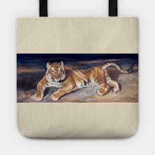 Reclining Tiger by Antoine-Louis Barye Tote