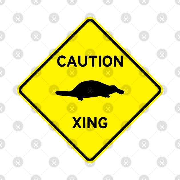 Caution Platypus Crossing by The Corner Cabinet