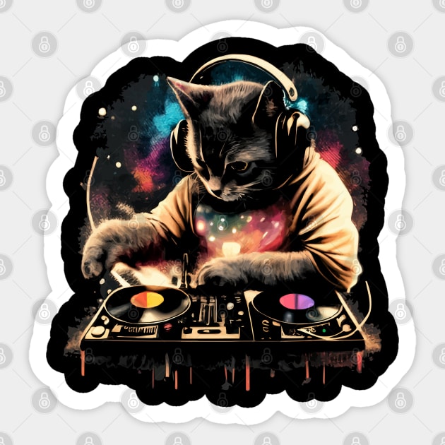 Cat DJ - Space Galaxy - DJ Cat - Deadmau5 - Deadmouse | Art Board Print