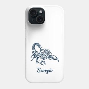 Scorpio Zodiac Horoscope with Scorpion with Flower Sign and Name Phone Case