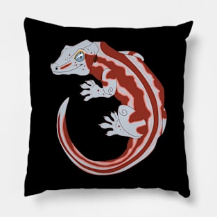 Red and White Stripe Gargoyle Gecko Pillow