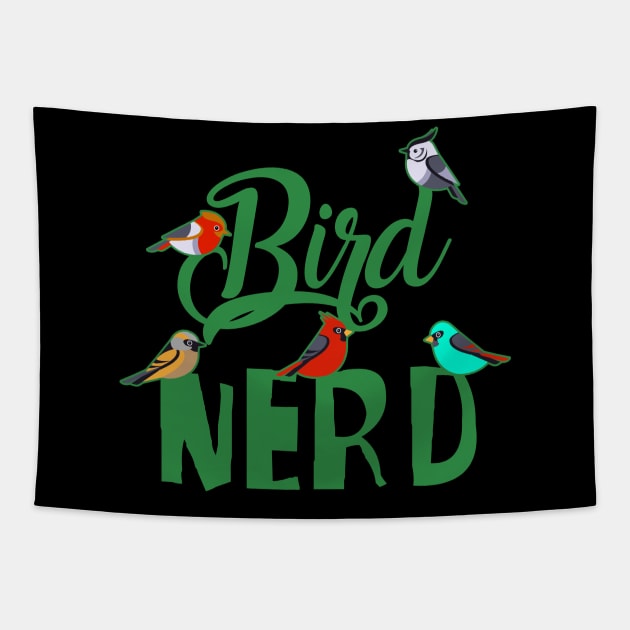 Bird Nerd Bird Watching Tapestry by TShirtWaffle1