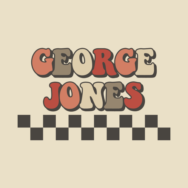 George Jones Checkered Retro Groovy Style by Lucas Bearmonster