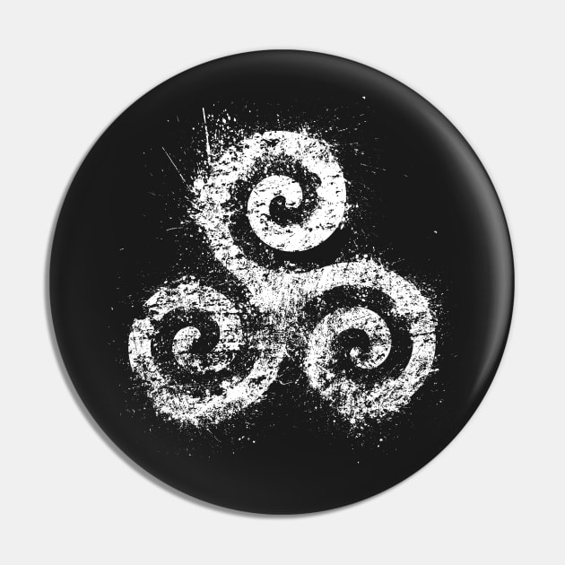 Teen Triskelion White Ink Pin by HappyLlama