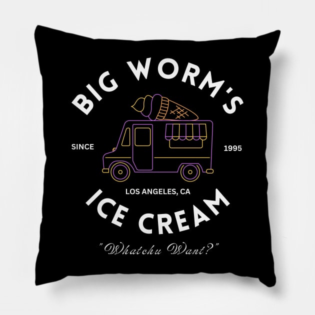 Big Worm's Ice Cream Pillow by LamarDesigns