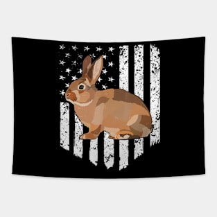 White American Flag Rabbit 4th Of July Farm Animal Tapestry