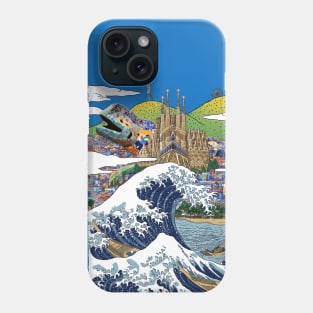 The great wave of Barcelona Phone Case