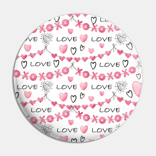 Valentines Day Patterns Love Pin