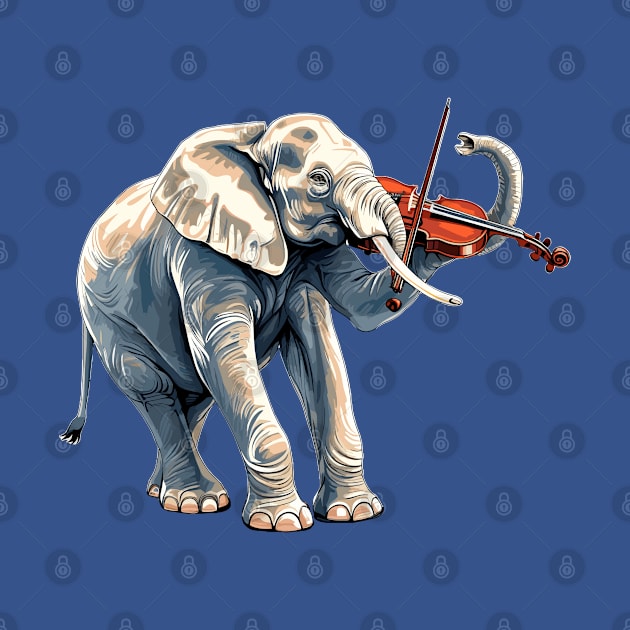 Elephant playing violin by Graceful Designs