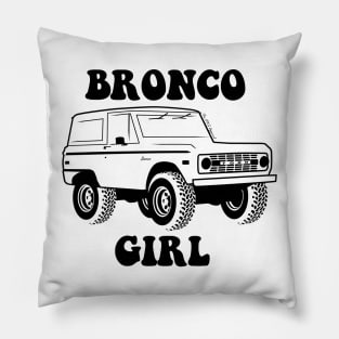 Bronco Girl 1966-1977 Black Print Pillow