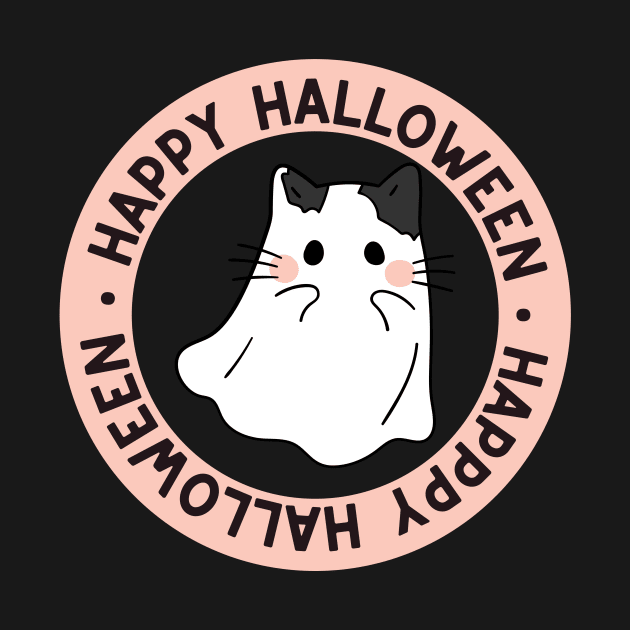 Cute Kitty Cat Ghost Creepy House Halloween by Sleepy Time Tales