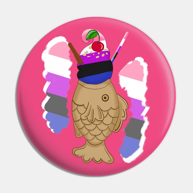 Pride Taiyaki design, 2nd wave (genderfluid) Pin by VixenwithStripes