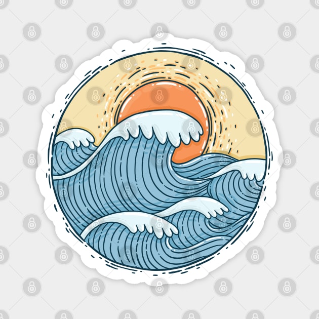 Hot Orange Sun Magnet by Tania Tania