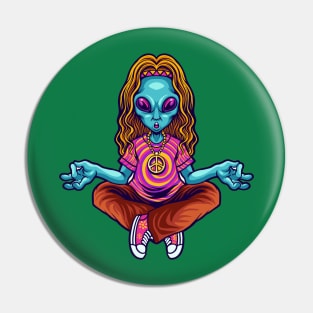 alien yoga Pin