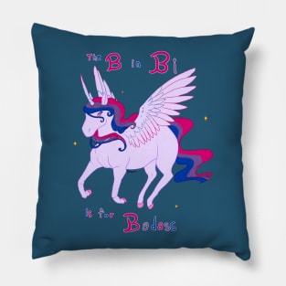 Badass Bi Alicorn Pillow
