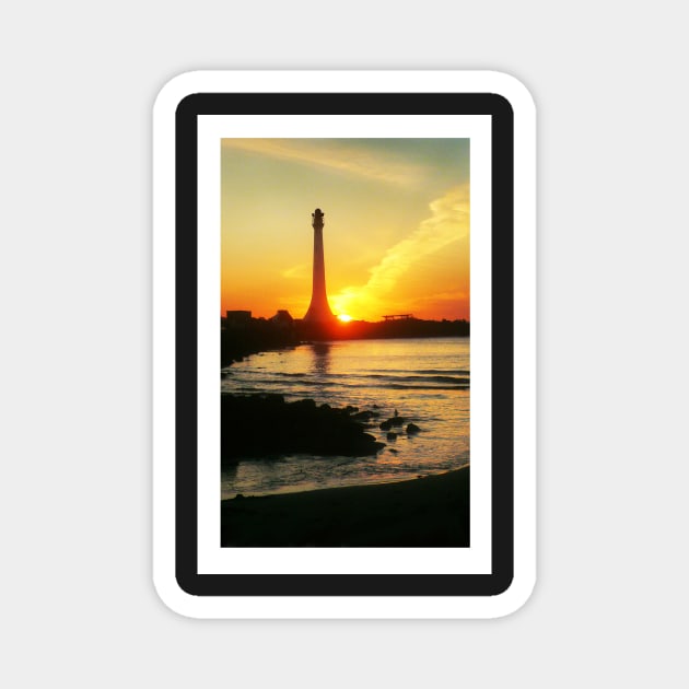 Sun bombs St. Kilda Lighthouse and misses! Magnet by rozmcq
