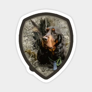 Beautiful Gordon Setter with Woodcock Magnet