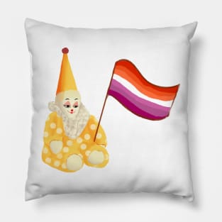 small and knowing lesbian clown Pillow