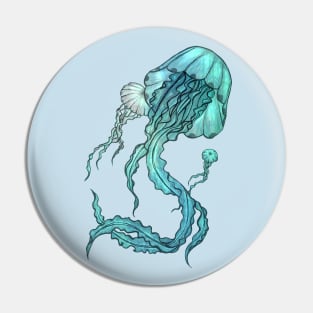 Turquoise Jellyfish Pin