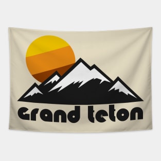 Retro Grand Teton ))(( Tourist Souvenir Travel Wyoming Design Tapestry