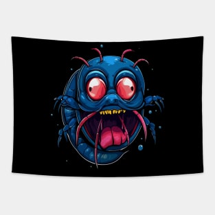 Blue Shrimp Smiling Tapestry