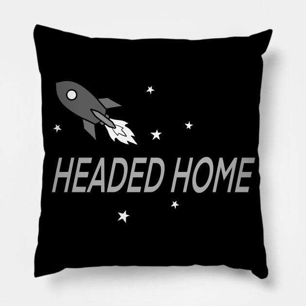 Headed Home B&W Pillow by Perezart99