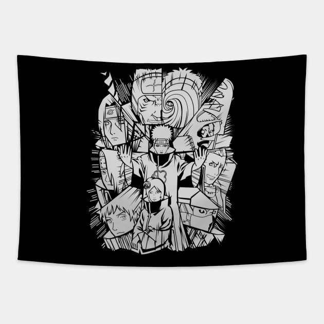 Members of Akatsuki Anime Fanart Tapestry by Planet of Tees