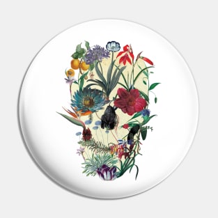 Botanical Skull Pin