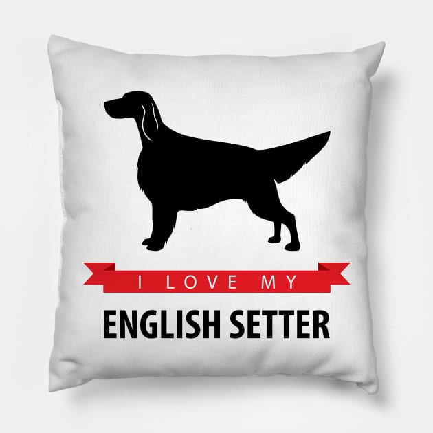 I Love My English Setter Pillow by millersye