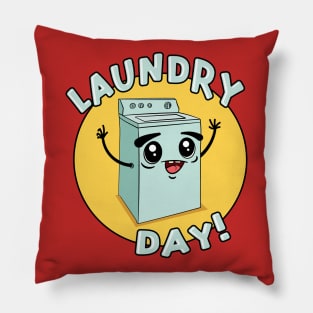 Laundry Day Cute Kawaii Washing Machine Pillow