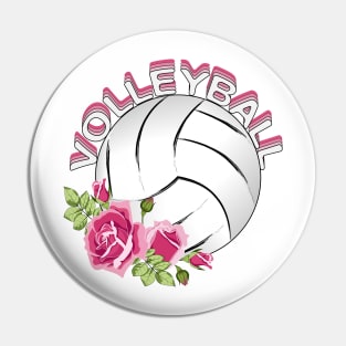 Floral Volleyball Pin