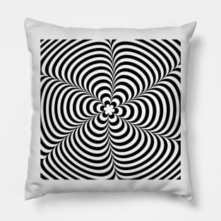 Modern Black & White Geometric Optical Illusion Pillow