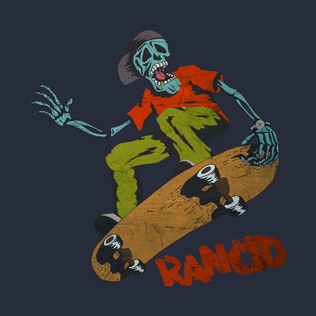 Rancid Skull Skateboarding by Hatorunato Art