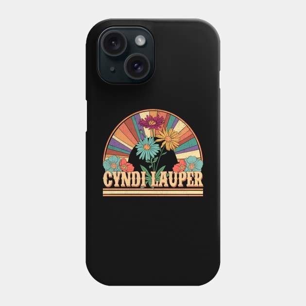 Cyndi Flowers Name Lauper Personalized Gifts Retro Style Phone Case by Roza Wolfwings