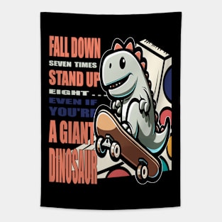 Skateboarding Dino - Unleash Your Potential Tapestry