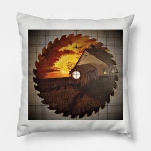 Farm house sunset Pillow