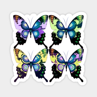 Exquisite Colorful Morpho Butterflies in Graphic Design Magnet