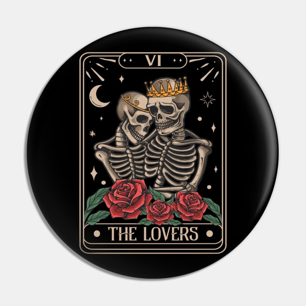 The Lovers Tarot Card Pin by Charaf Eddine