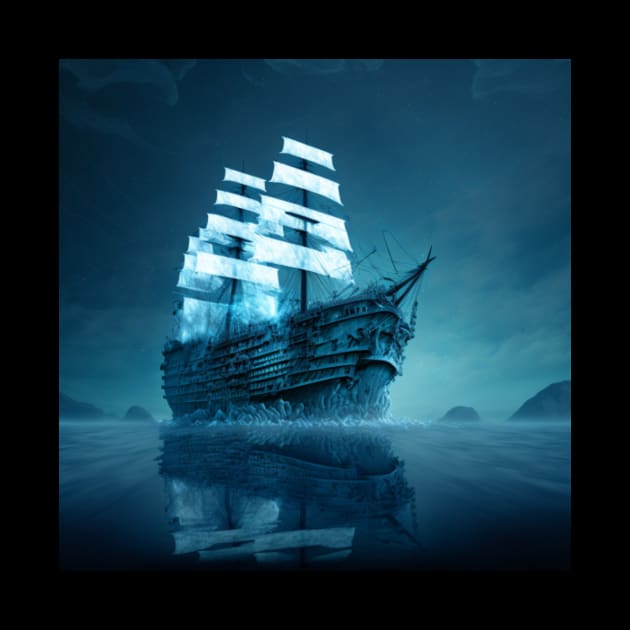 Creepy ghost ship at night by KK-Royal