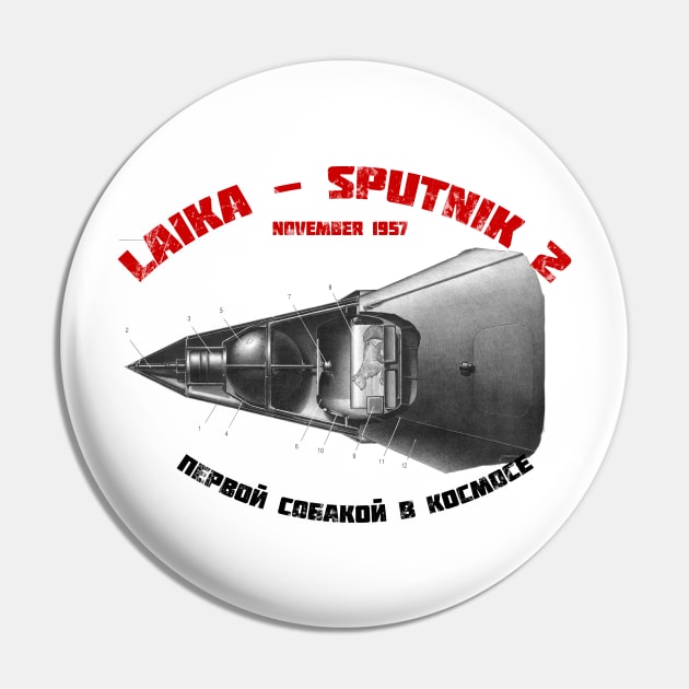 Laika - Sputnik Spacecraft Pin by ocsling