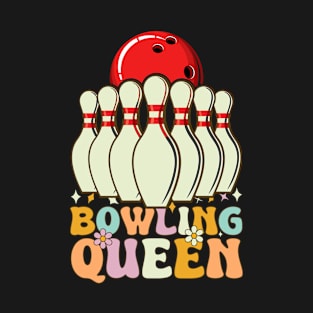 Bowling Queen Groovy Female Bowler T-Shirt