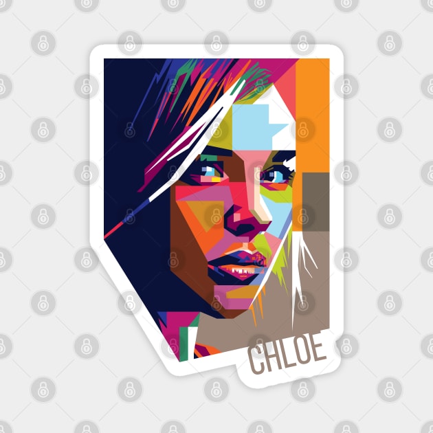 Chloë Grace Moretz Pop Art Magnet by Laksana Ardie Store
