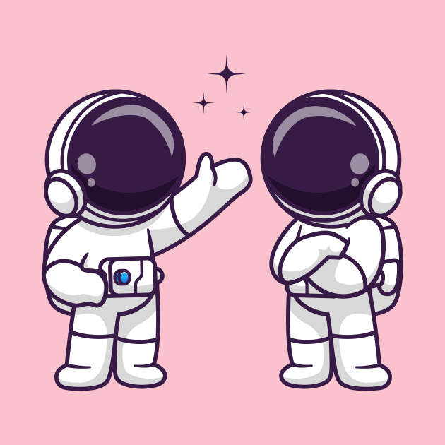 Cute Astronaut Friend Talking Space Cartoon by Catalyst Labs