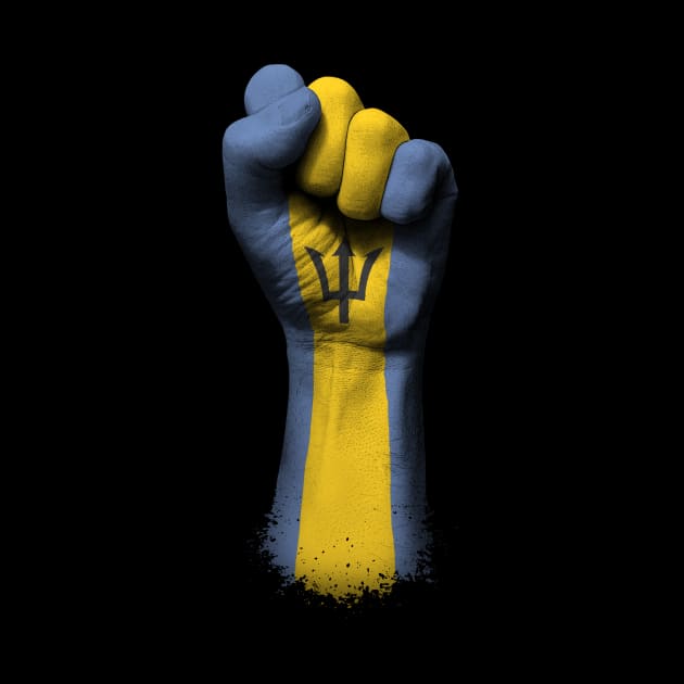 Flag of Barbados on a Raised Clenched Fist by jeffbartels