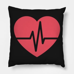 Heartbeat Inside a Pink Heart Pillow