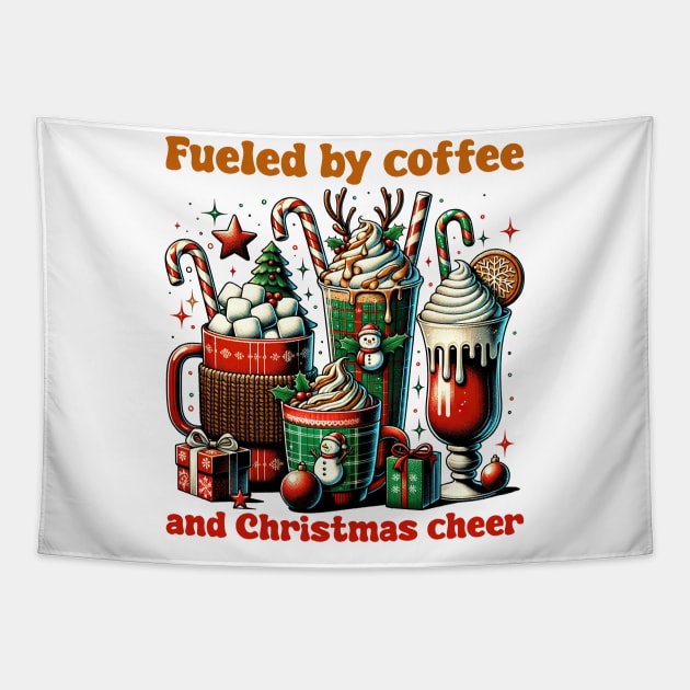 Fueled by coffee and christmas cheer Tapestry by MZeeDesigns