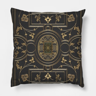 Old Gilded Botanical Book Cover Design Pillow