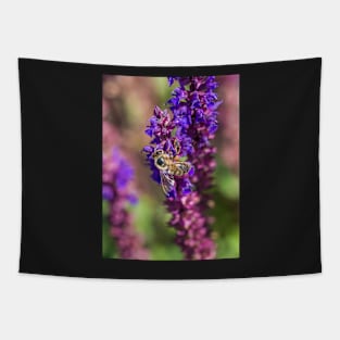 Bee on ornamental sage Tapestry