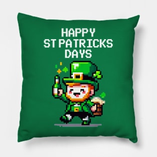 St Patricks Pixelated Pillow